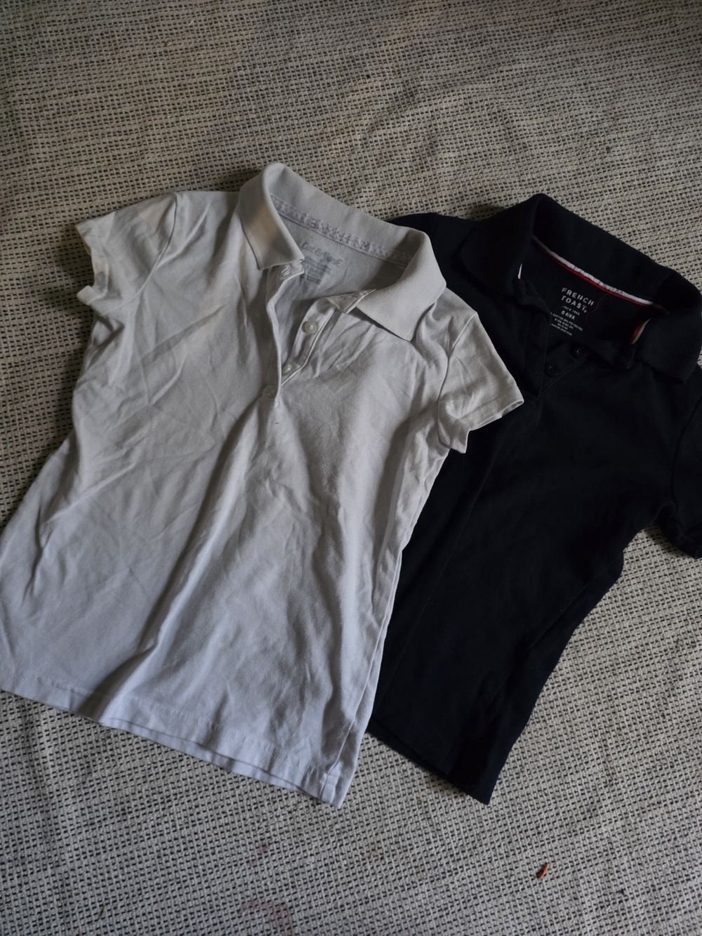 French Toast Girls White and Black Polo Shirt Set